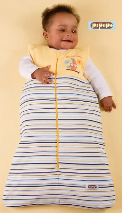Neugeborenen Schlafsack gelb Schön dass Du da bist! PIPAPO Schlafsack 70 - Ganzjahresschlafsack für Säuglinge