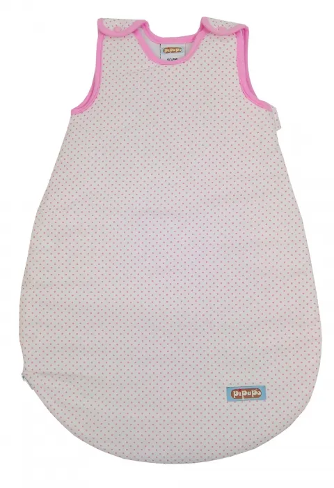 Schlafsack Mädchen weiß/rosa gepunktet - PIPAPO Schlafsack für Mädchen