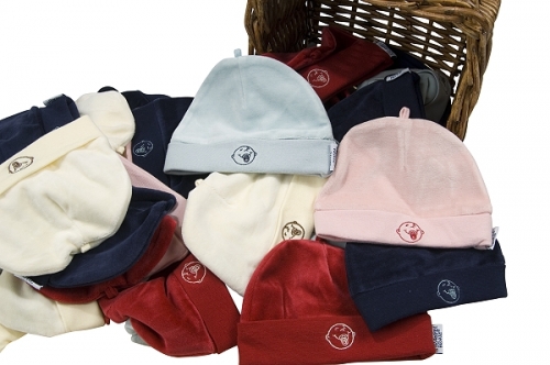 Strampelfratz Babymütze, bestickt, Gr. 62/68 (3-6 Monate), versch. Farben