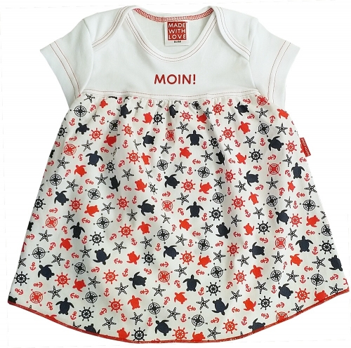 Preview: Babykleid Bodykleid MOIN! - mit maritimen Rock ♥, inklusive Geschenkverpackung