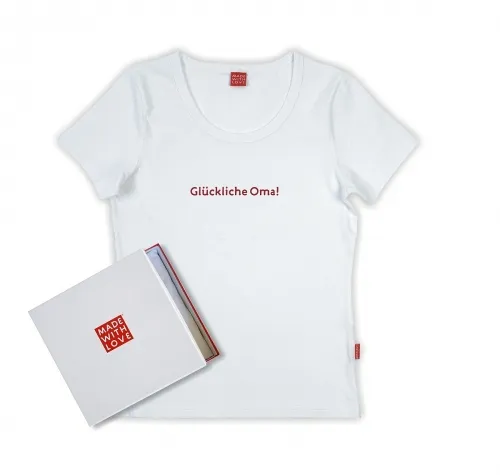 Damen-Shirt: "Glückliche Oma!", Geschenkverpackung optional