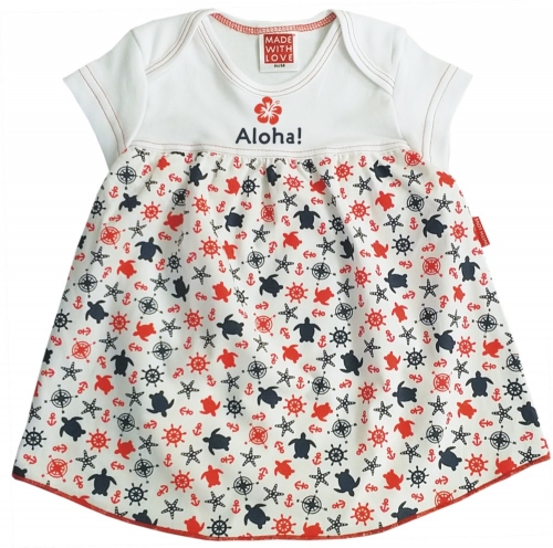 Preview: Baby Kleider, Baby Mädchen Kleidung, Bodykleid Aloha, inklusive Geschenkverpackung