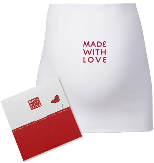 Umstandsmode, Bauchband in 4 Farben "MADE WITH LOVE!", inklusive Geschenkverpackung