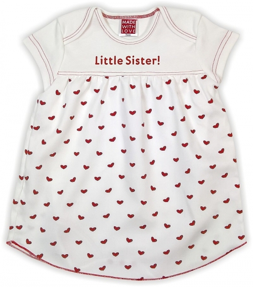 Preview: Herz Kleidchen mit Body "Little Sister!", inklusive Geschenkverpackung