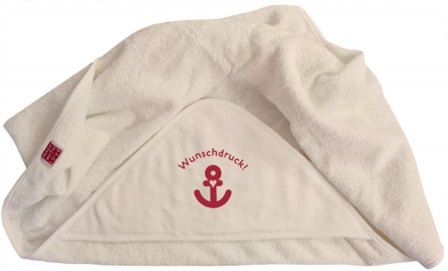 Kapuzenbadetuch mit Namen 80 x 80 cm - Handtuch selbst gestalten - ein schönes Baby Geschenk zur Geburt
