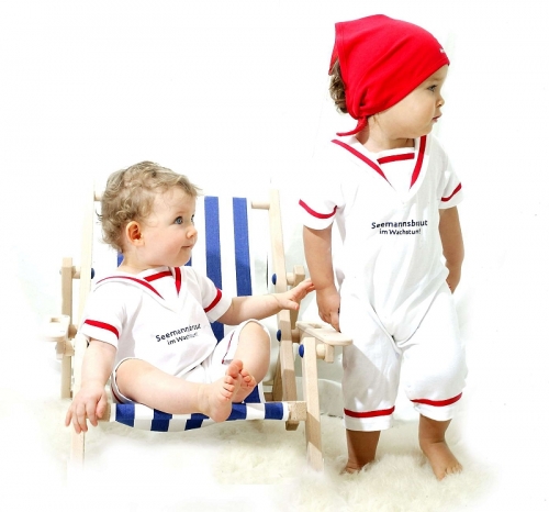 Geschenk zur Geburt Mädchen Babyset Mädchen Seemannsbraut Strampler und Kopftuch - inklusive Geschenkverpackung