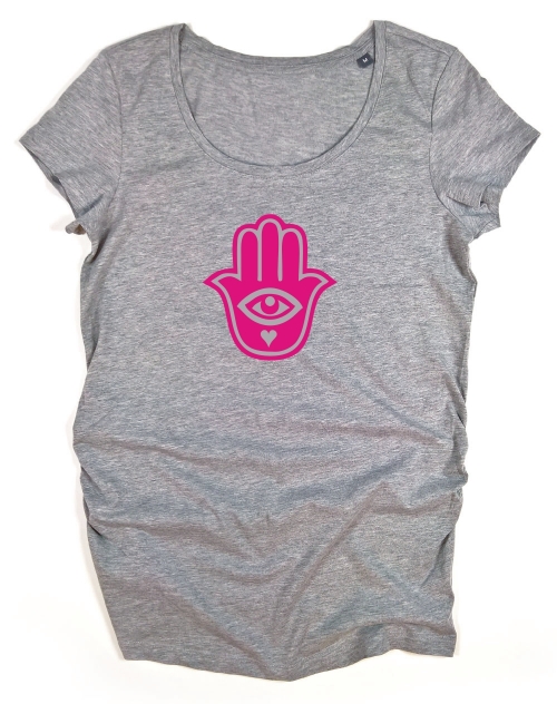 Preview: Umstandsshirt T-Shirt Schwangerschaft HAMSA - in 4 Farben weiss, grau, blau, schwarz