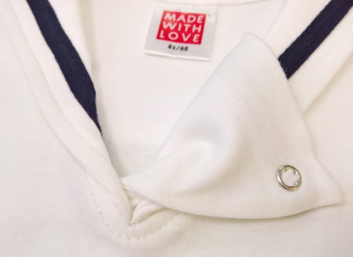 Preview: Strampler mit Matrosenkragen Hamburger Jung Made with Love sagt Moin Hamburg - Babygeschenke im Geschenkkarton