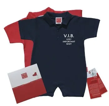 Babykleidung Sommer, Polo Body, "V.I.B - Very Important Baby!" inklusive Geschenkverpackung