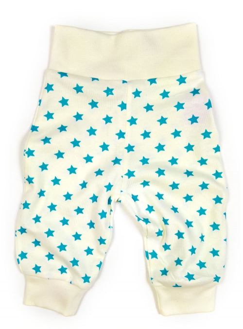 Babyhose mit Bündchen, A Star is born, ecru/türkis, für Mädchen und Jungen, inklusive Geschenkverpackung