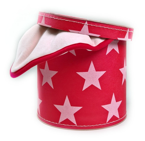 Preview: Aufbewahrungsbox Kinderzimmer in rot und blau, Aufbewahrungsbox Kinder rund 25 cm Durchmesser 20 cm Höhe