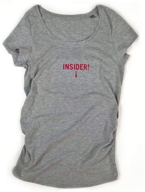 Preview: Lustige Schwangerschaftsshirts T-Shirt Damen Insider in 4 Farben weiss, grau, blau, schwarz