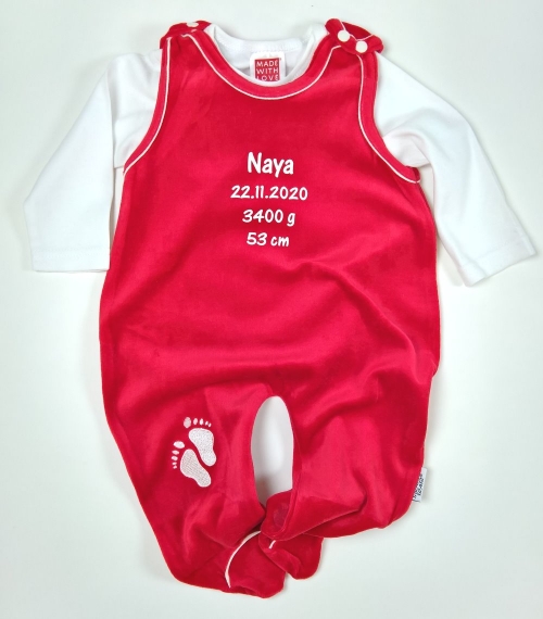 Baby Body Strampler mit Wunschname Datum Geburt Mädchen Junge Geschenk bedruckt 