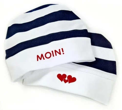 UKSH Babymütze Moin Ringel Baumwollmütze für Babys, auf Wunsch in Geschenkverpackung