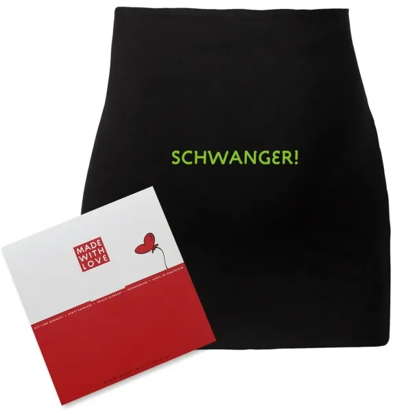 Umstandsmode, Bauchband in 4 Farben "Schwanger!", inklusive Geschenkverpackung