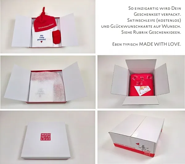 Ahoi Babypaket Mädchen Strampler mit Matrosenkragen und Kopftuch in rot - Tolles Geschenk zur Geburt Mädchen - im Geschenkkarton