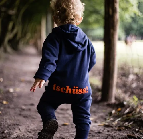 Baby Overall Winter tschüss Bio Baumwolle Onesie Baby in rot, blau oder grau