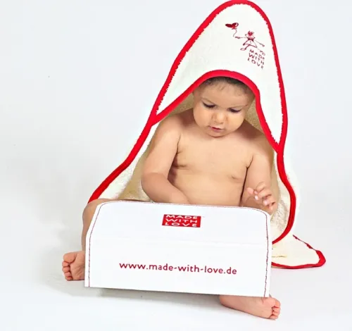 Babybaden Kapuzenbadetuch und Badeentchen im Kinderkoffer - schönes Geburtsgeschenk für Mädchen und Jungen