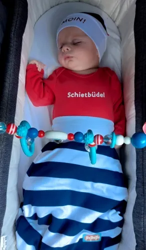 Plattdeutsch Babybody Moin Babymütze Wagensack Wagenkette - 4 Teile Baby Set för lütt Schietbüdel